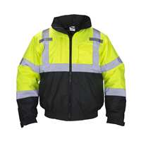 (SAS-690-1511) Hi-Viz Class 3 Hooded Bomber Jacket, Yellow, 2XL